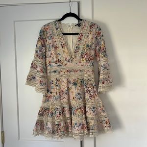 Aqua floral dress - worn once. Great condition!